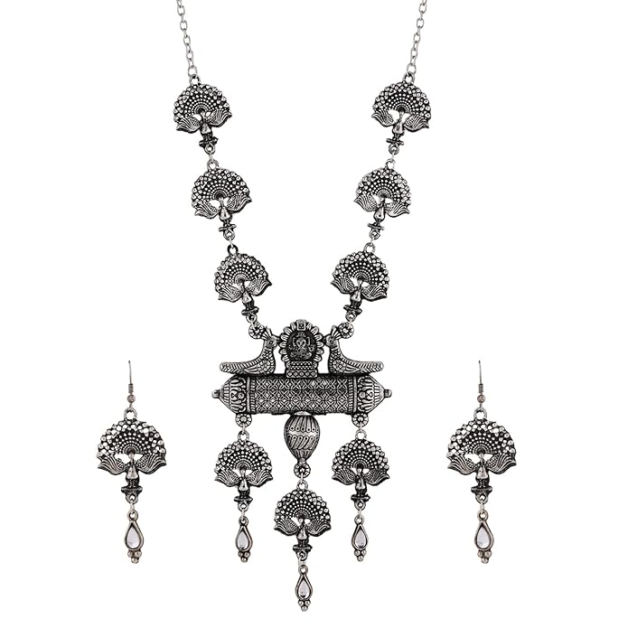 Oxidised Silver Necklace Jewellery Set for Women Online on Amazon in India