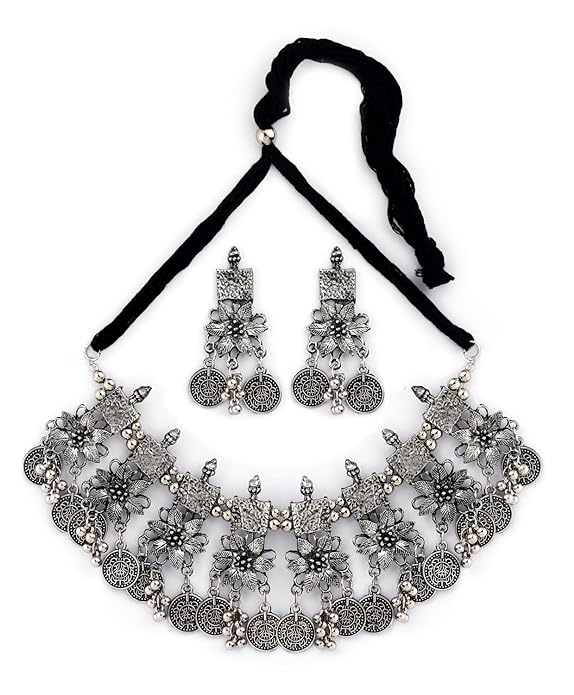 Traditional Oxidised Choker Necklace Jewellery Set Online in India