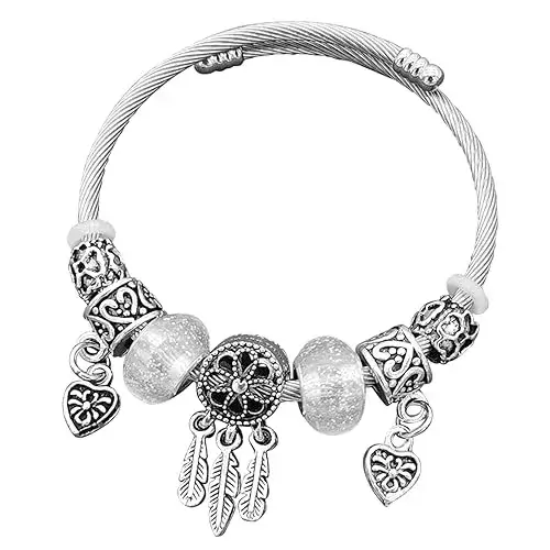 Peora Silver Plated Synthetic Stone Studded Adjustable Charm Bracelet On Amazon India