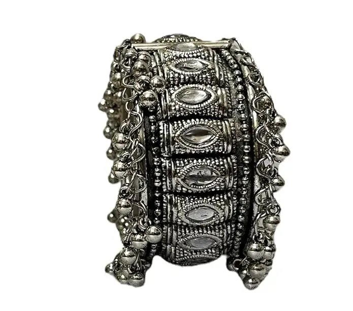 Triyama Oxidised Antique Adjustable Bracelet Kada On Amazon India