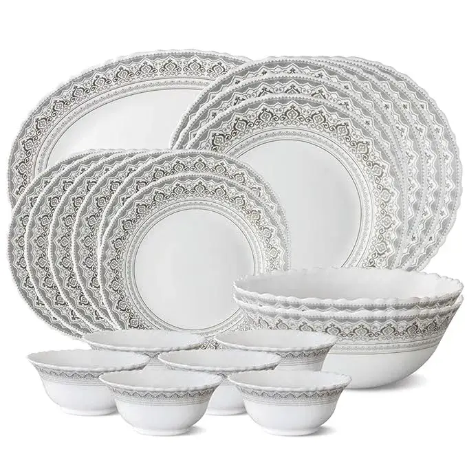 Buy Larah By Borosil's Opalware Floral Dinner Set Online in India - Amazon finds