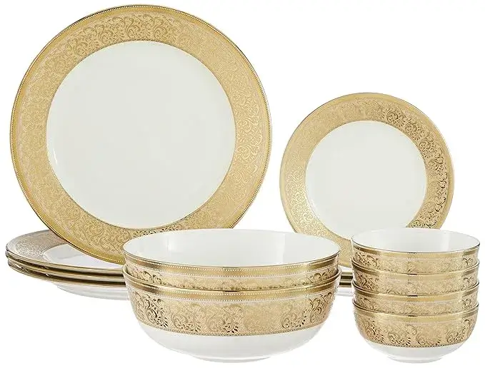 Buy Solimo's 14-Piece Ceramic Dinner Set Online in India - Amazon finds