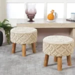 BOHOME CRAFT Ivory Ottoman Pouffes on Amazon India