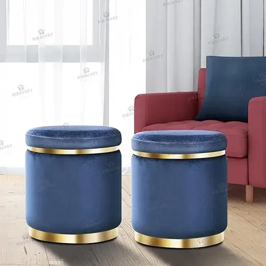 RIBAVARY Velvet Ottoman Set on Amazon India