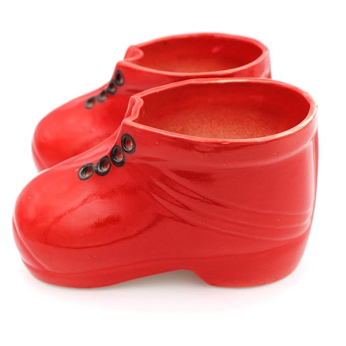 POTZO Red Ceramic Shoe Planters on Amazon India