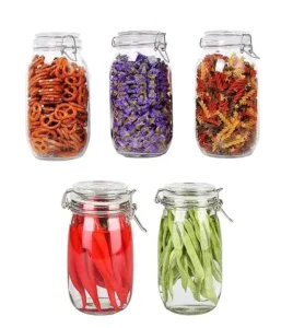 STAR WORK Glass Jars with Buckle Lid on Amazon India