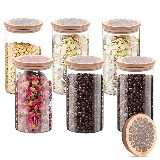 The Better Home 1L Borosilicate Glass Jars with Airtight Bamboo Lids on Amazon India