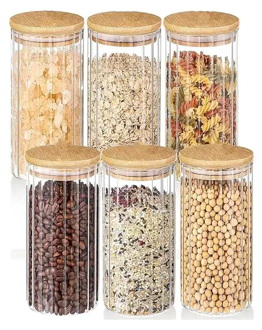 WRINGO Borosilicate Glass Jars with Bamboo Lids on Amazon India