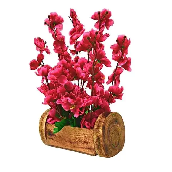 Fancymart Artificial Blossom Flowers in Woodlog Pot on Amazon India