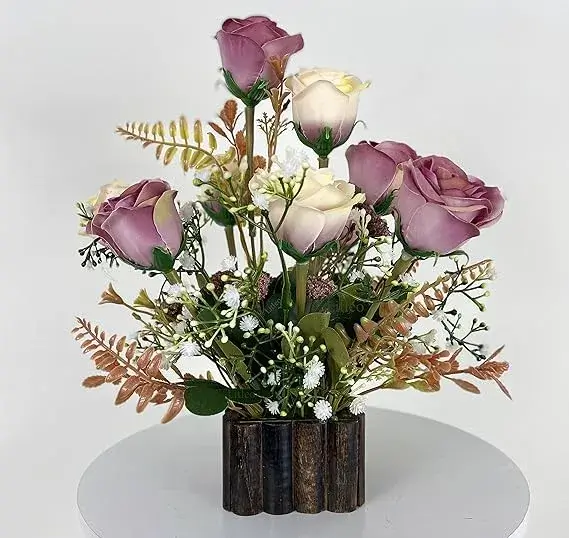 Litleo Rose Artificial Flowers Bouquet with Pot on Amazon India