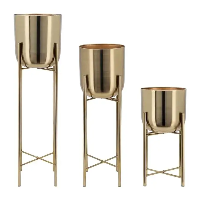 Metal Floor Plant Pot Set of 3 on Amazon India