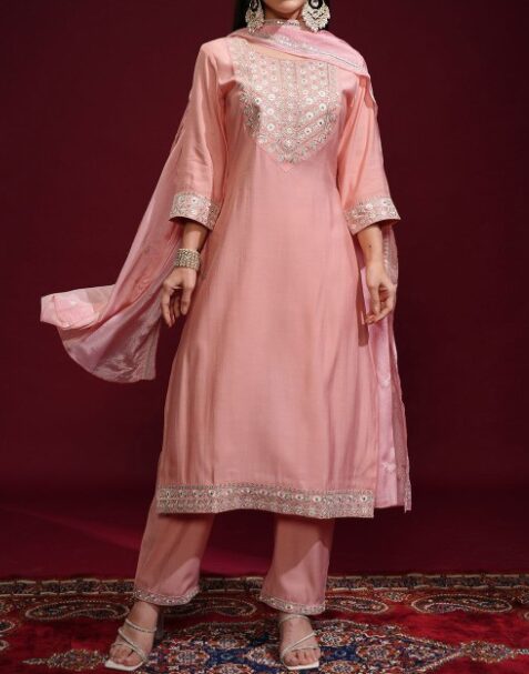 Peach kurta set on Myntra