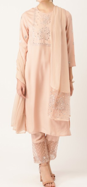 Pink Kurta set on Myntra